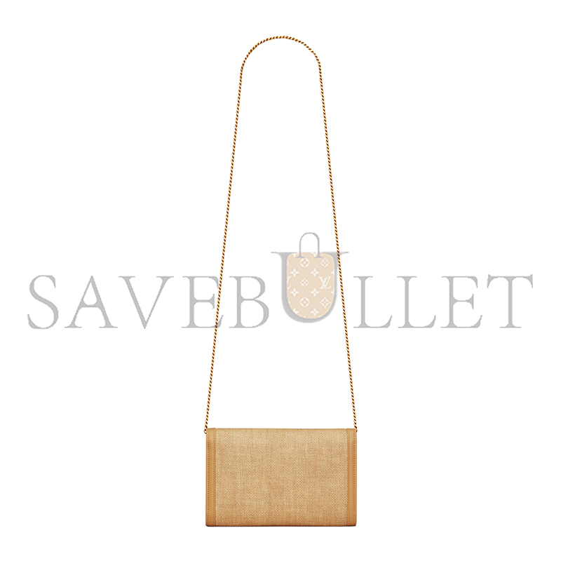 Y*L uptown chain wallet in micro raffia 6077882uf1w9985 (19*12*3cm)